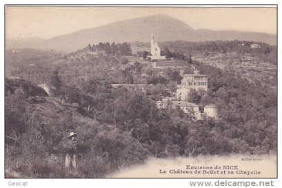 Old postcard showing chapel of Chateau de Bellet